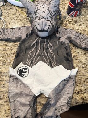 Jurassic World Baby Raptor Costume - Gray Dino Onesie